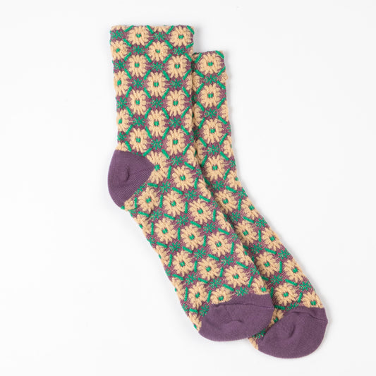 PURPLE VINTAGE KNIT SOCKS