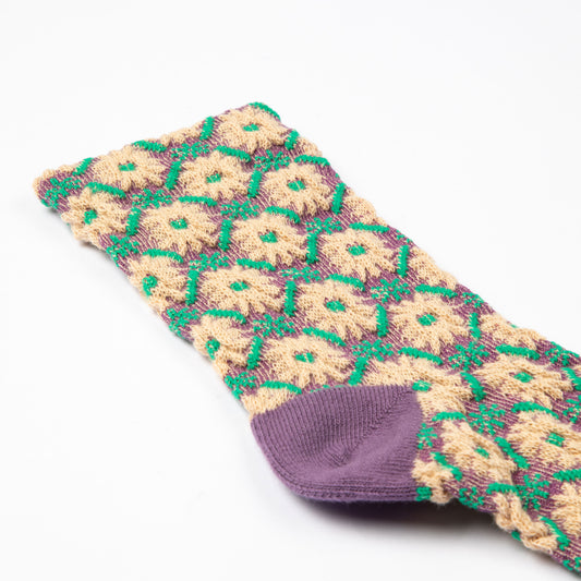 PURPLE VINTAGE KNIT SOCKS