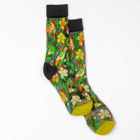 TROPICAL BIRDS SHEER SOCKS