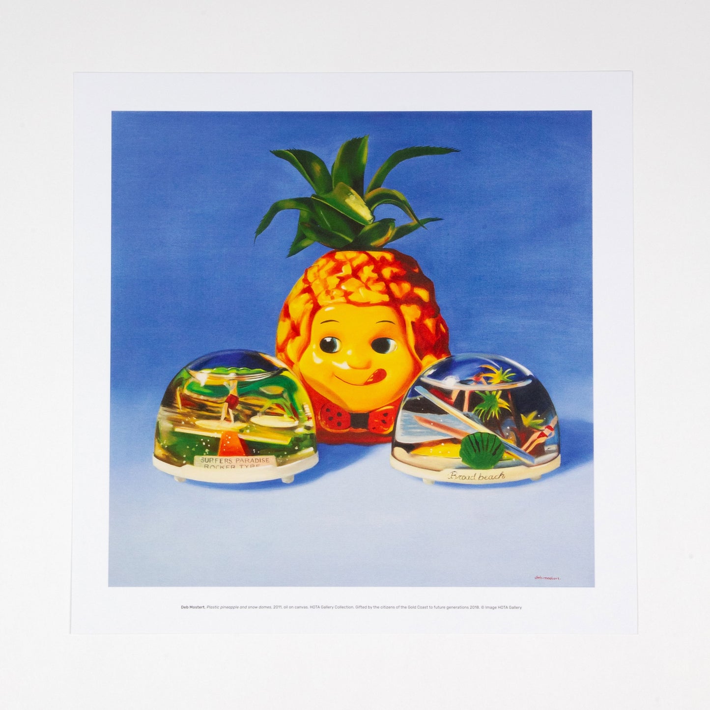 PLASTIC PINEAPPLE AND SNOW DOMES SQUARE PRINT