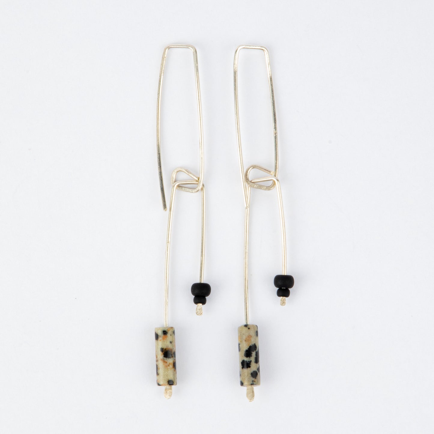 DALMATIAN JASPER RESIN DROP EARRINGS