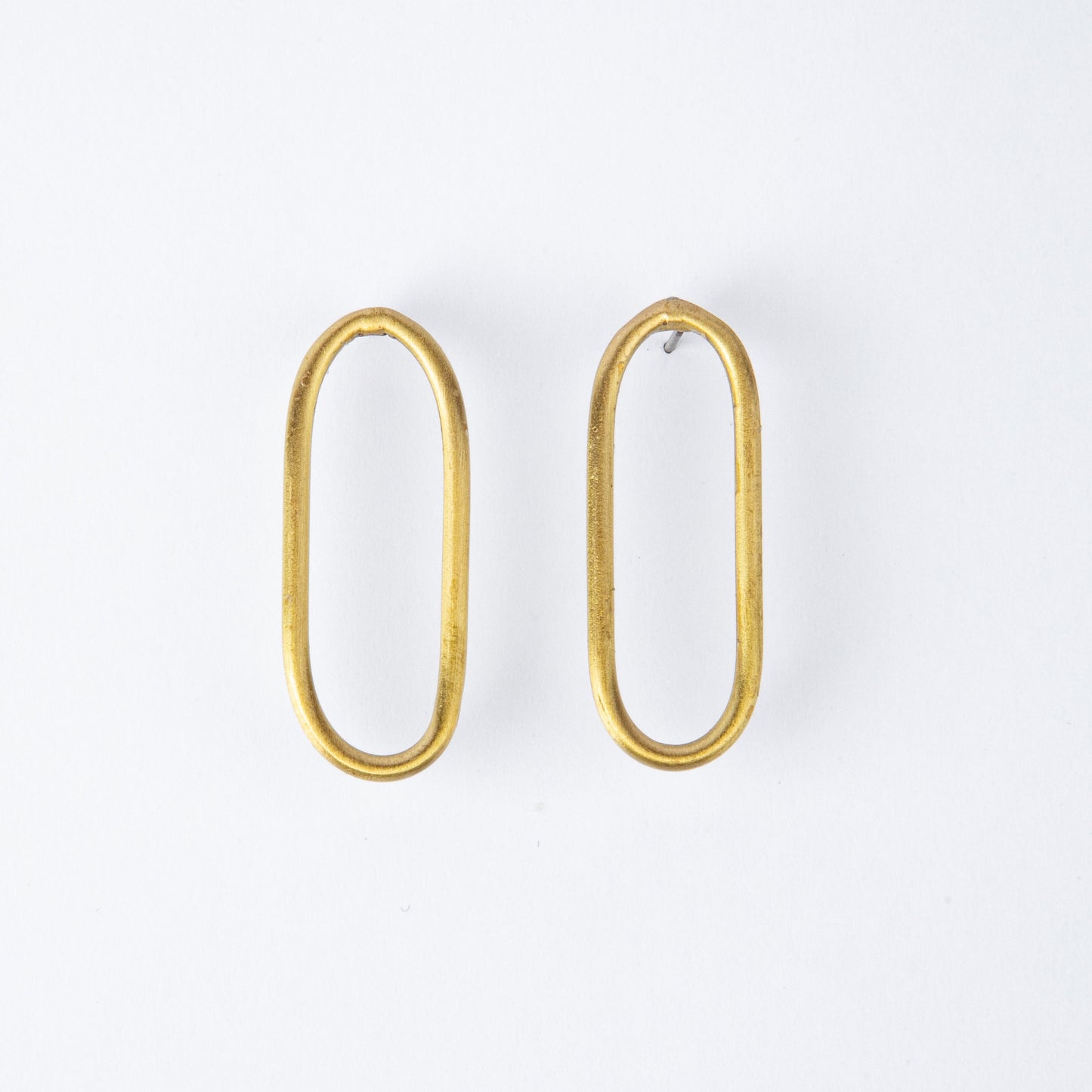 BRASS OVAL EARRINGS