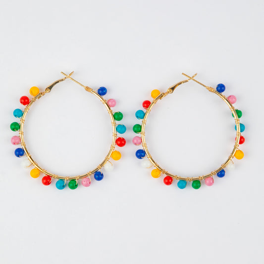 MULTI-BEAD HOOP EARRINGS