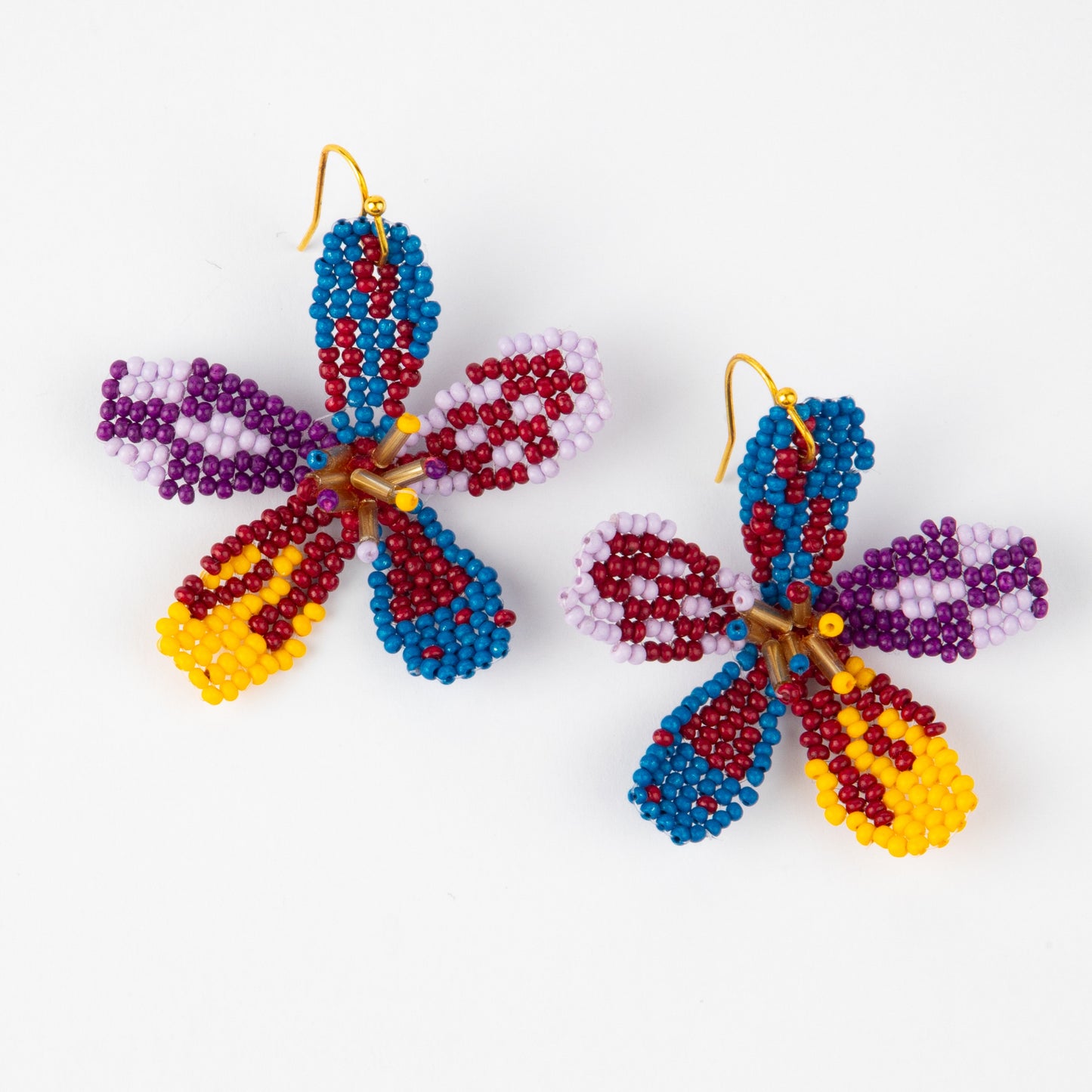 MULTI-COLOURED FLOWER EARRINGS