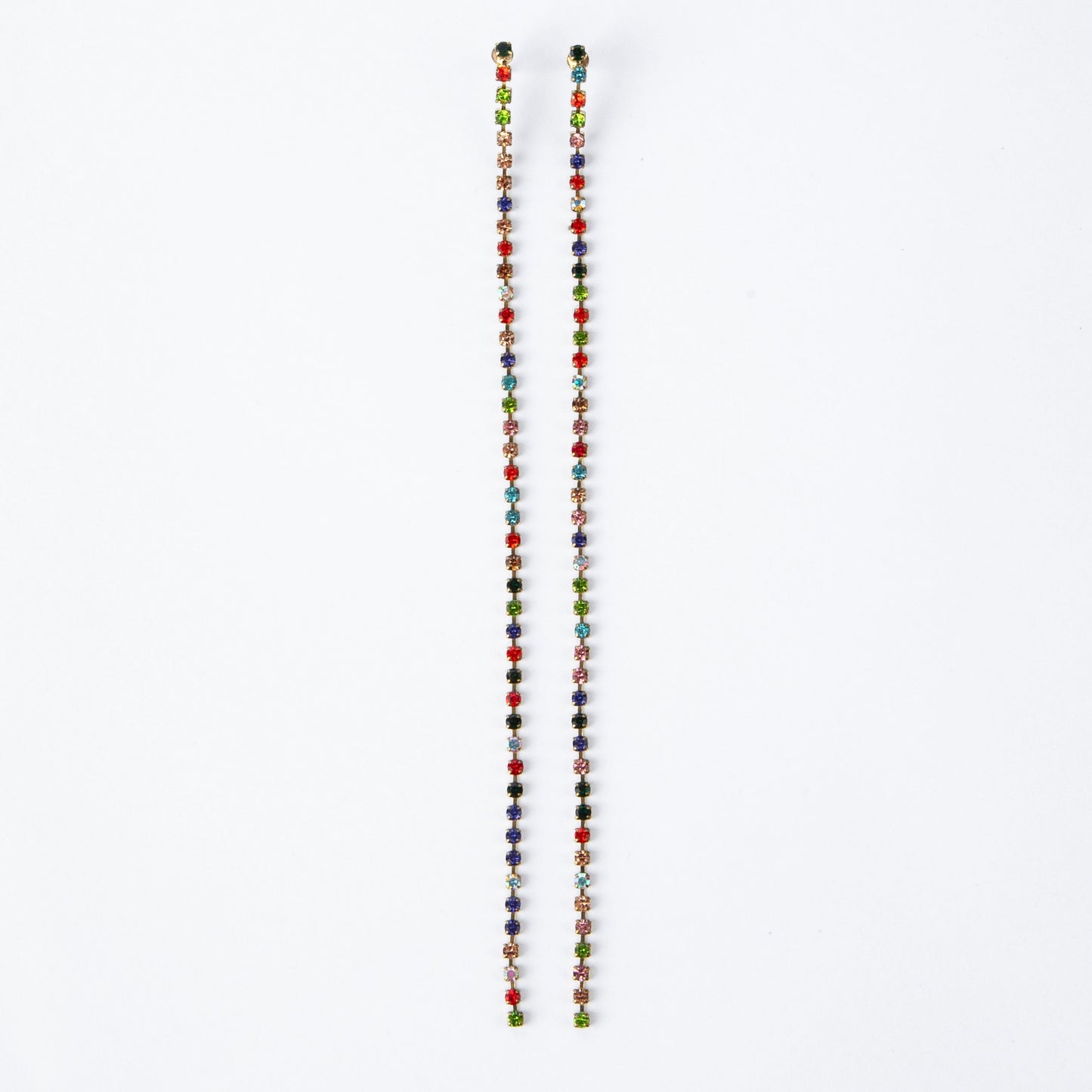 MULTI-COLOUR DIAMANTE DROP EARRINGS