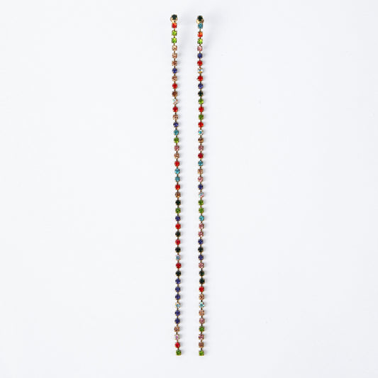 MULTI-COLOUR DIAMANTE DROP EARRINGS