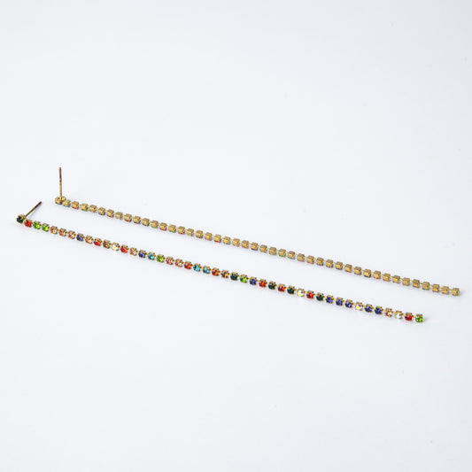 MULTI-COLOUR DIAMANTE DROP EARRINGS