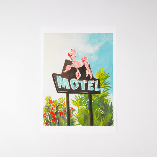 PINK POODLE A3 PRINT