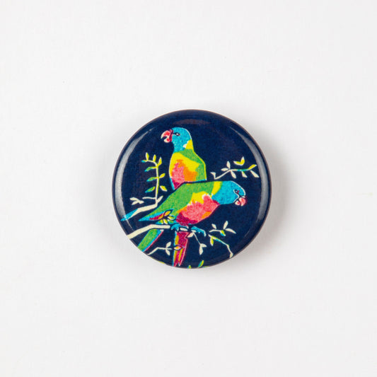 LORIKEET BUTTON BADGE