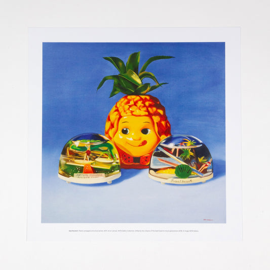 PLASTIC PINEAPPLE AND SNOW DOMES SQUARE PRINT