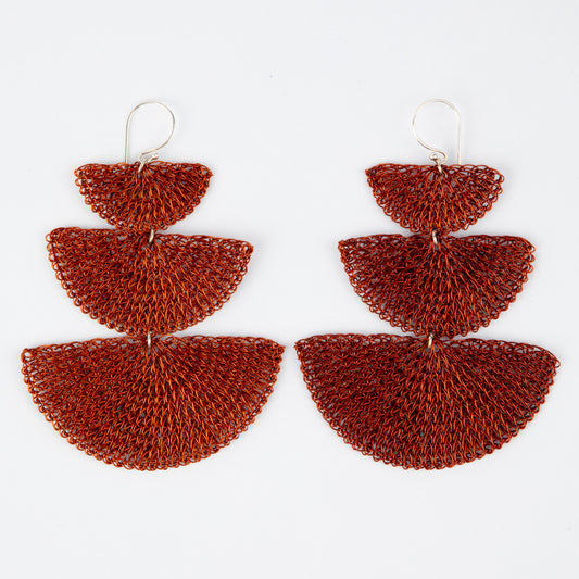 COPPER TRIPLE MOON EARRINGS