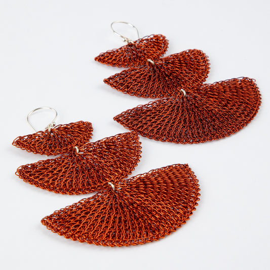 COPPER TRIPLE MOON EARRINGS