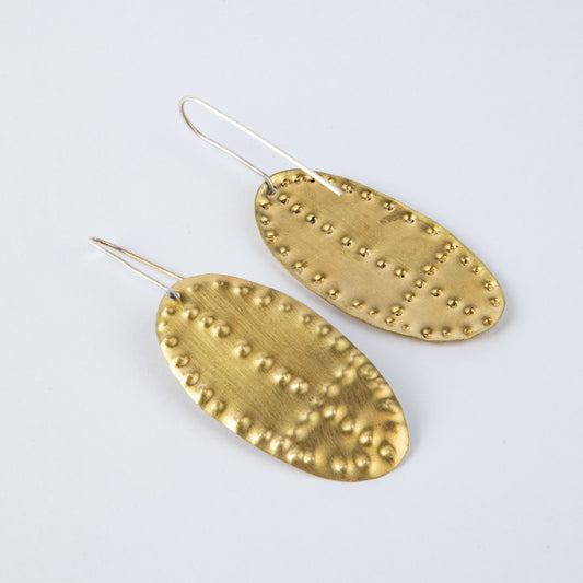 BRASS SHIELD EARRINGS