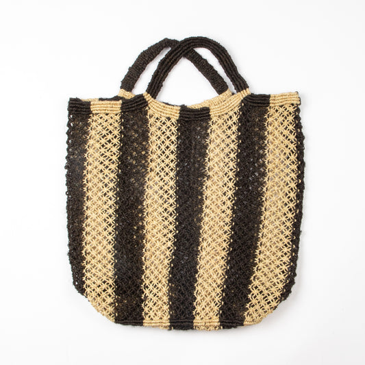 BLACK STRIPE JUTE BAG