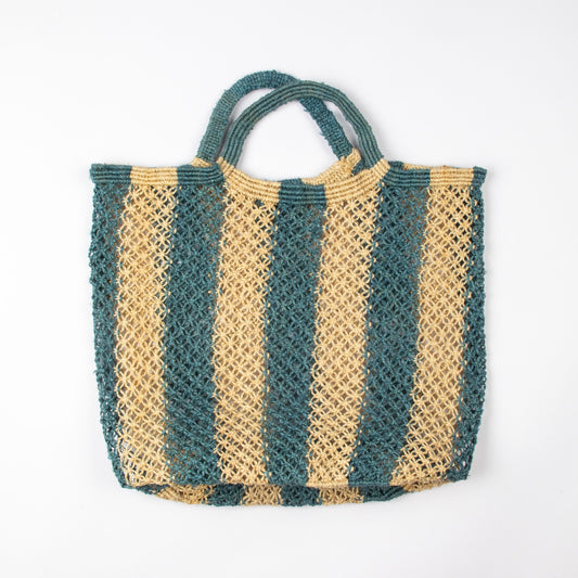 BLUE STRIPE JUTE BAG