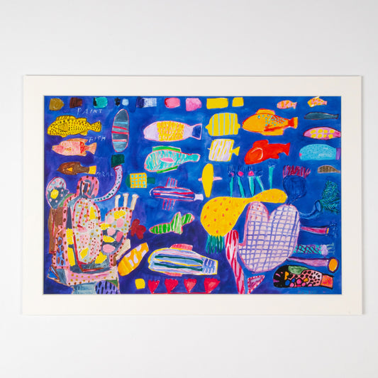 PAINT, FISH, CORAL MOUNTED A3 PRINT