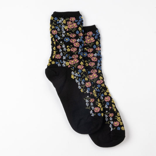 BLOOMING GARDEN BLACK SOCKS