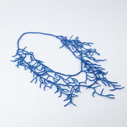 BLUE CORAL BEADED NECKLACE