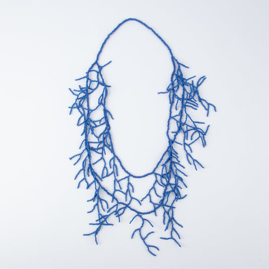 BLUE CORAL BEADED NECKLACE