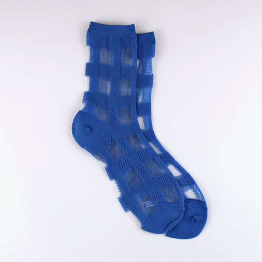 BLUE CHECKER SHEER SOCKS